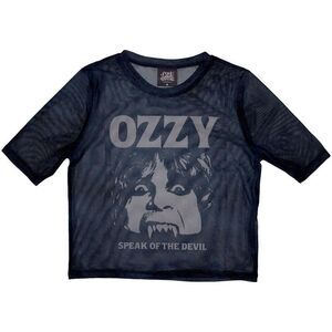 Ozzy Osbourne Womens/Ladies Speak Of The Devil Mesh Crop Top / Navy Blue